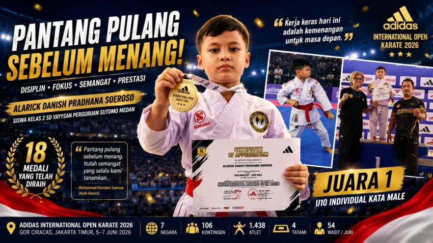 Pantang Pulang Sebelum Menang, Alarick Danish Pradhana Soeroso Harumkan Nama Medan Raih Medali Emas di Ajang Internasional