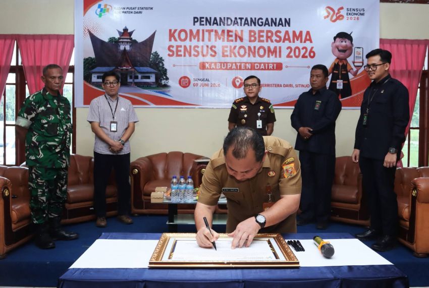Penandatanganan Komitmen Bersama Sensus Ekonomi 2026 Kabupaten Dairi