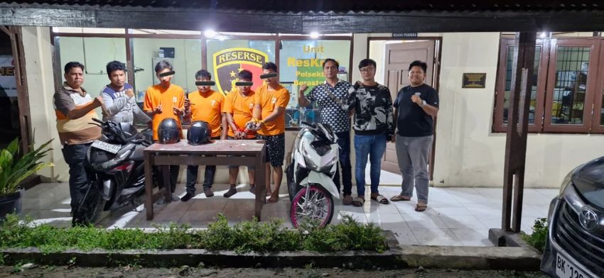 Empat Sindikat Curanmor Antar Wilayah Ditangkap Reskrim Polsek Berastagi
