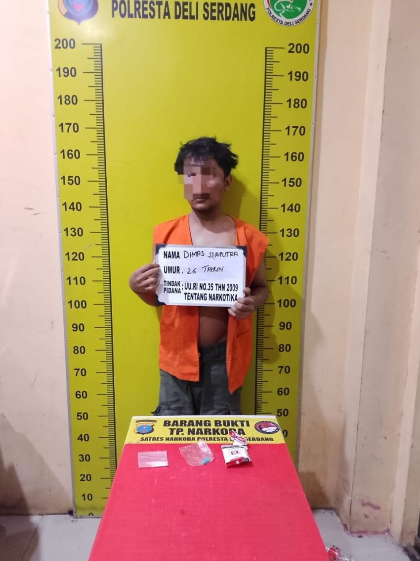 Miliki Sabu dan Coba Kabur, Seorang Pria Dibekuk Satresnarkoba Polresta Deli Serdang dan Polsek Pagar Merbau