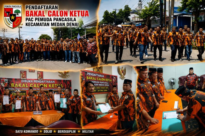 Diiringi Dukungan Solid Pengurus Ranting, Guntur Sahputra Resmi Daftar dan Jadi Calon Tunggal Ketua PAC Pemuda Pancasila Medan Denai