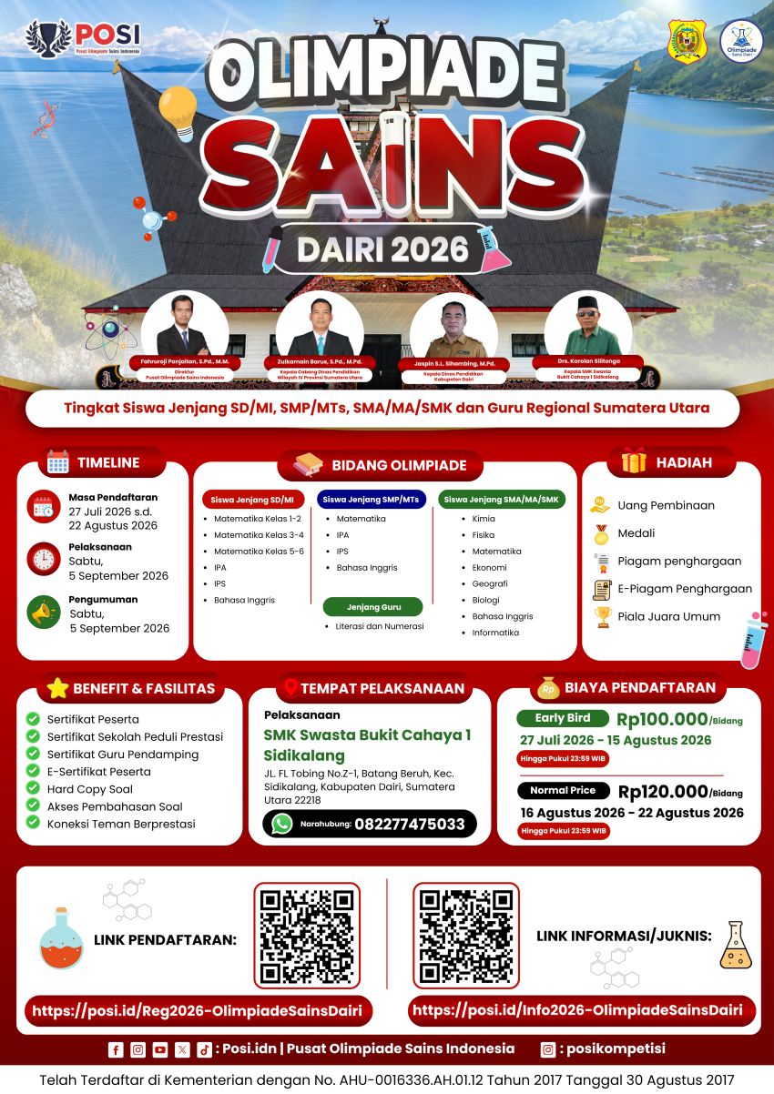 Olimpiade Sains Dairi 2026 Digelar September Mendatang, Ajang Prestasi Siswa & Guru se-Sumatera Utara