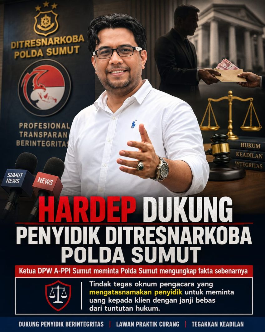 DPW A-PPI Sumut Desak Kapolda Usut Tuntas Oknum Pengacara Diduga Catut Nama Penyidik Rp200 Juta