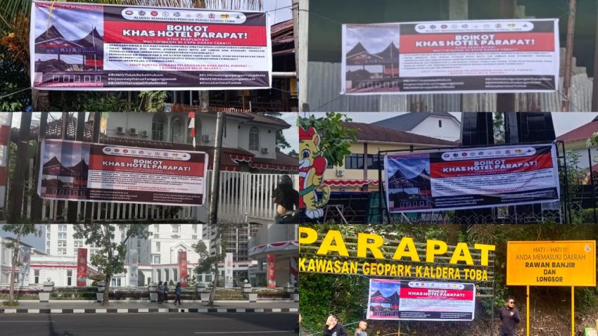 Peringati HUT RI ke-81, 1.000 Spanduk Boikot Khas Hotel Parapat Bertebaran di Sumut, AMPDT Soroti Dugaan Pelanggaran Pajak, Limbah, dan Hak Buruh