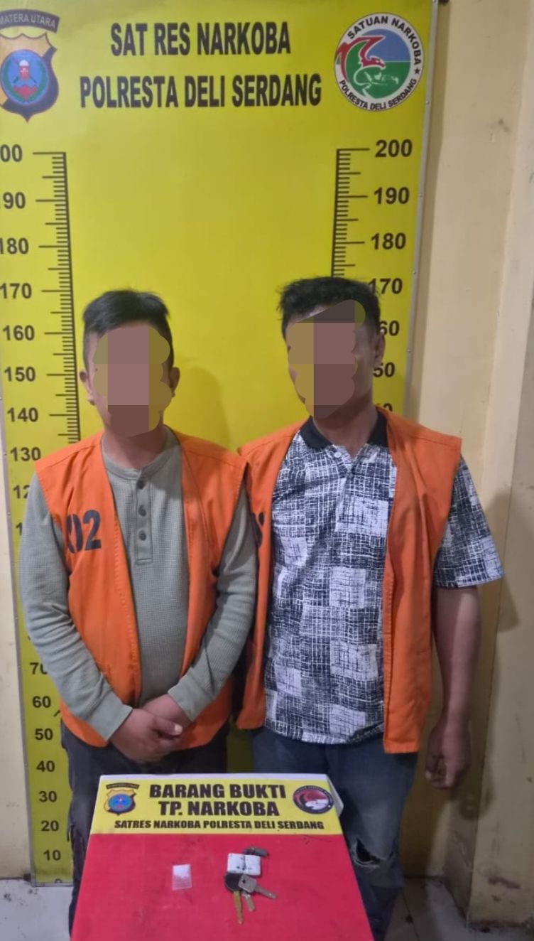 Simpan Sabu di Kantong Celana, Dua Warga Sergai Ditangkap Satresnarkoba Polresta Deli Serdang