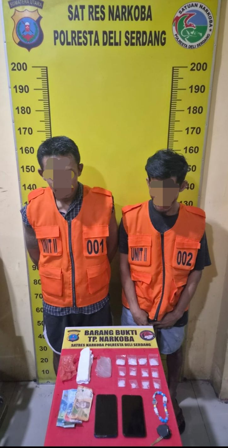 Polresta Deli Serdang Tangkap Dua Pengedar Sabu di Pantai Labu