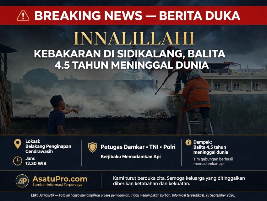TRAGIS! KEBAKARAN DI BELAKANG PENGINAPAN CENDRAWASIH SIDIKALANG, BALITA 4,5 TAHUN MENINGGAL DUNIA