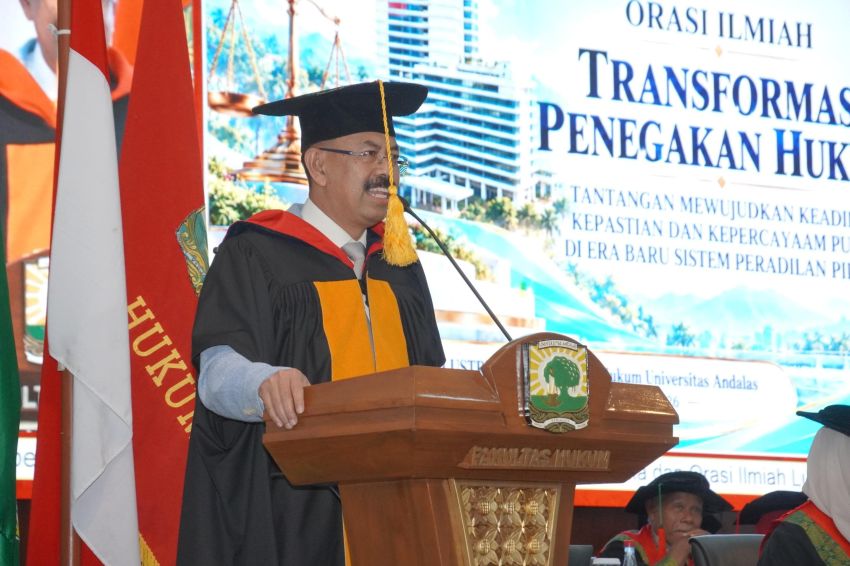 75 Tahun FH Unand, Wakil Jaksa Agung Soroti Tantangan Penegakan Hukum di Era Baru Peradilan Pidana