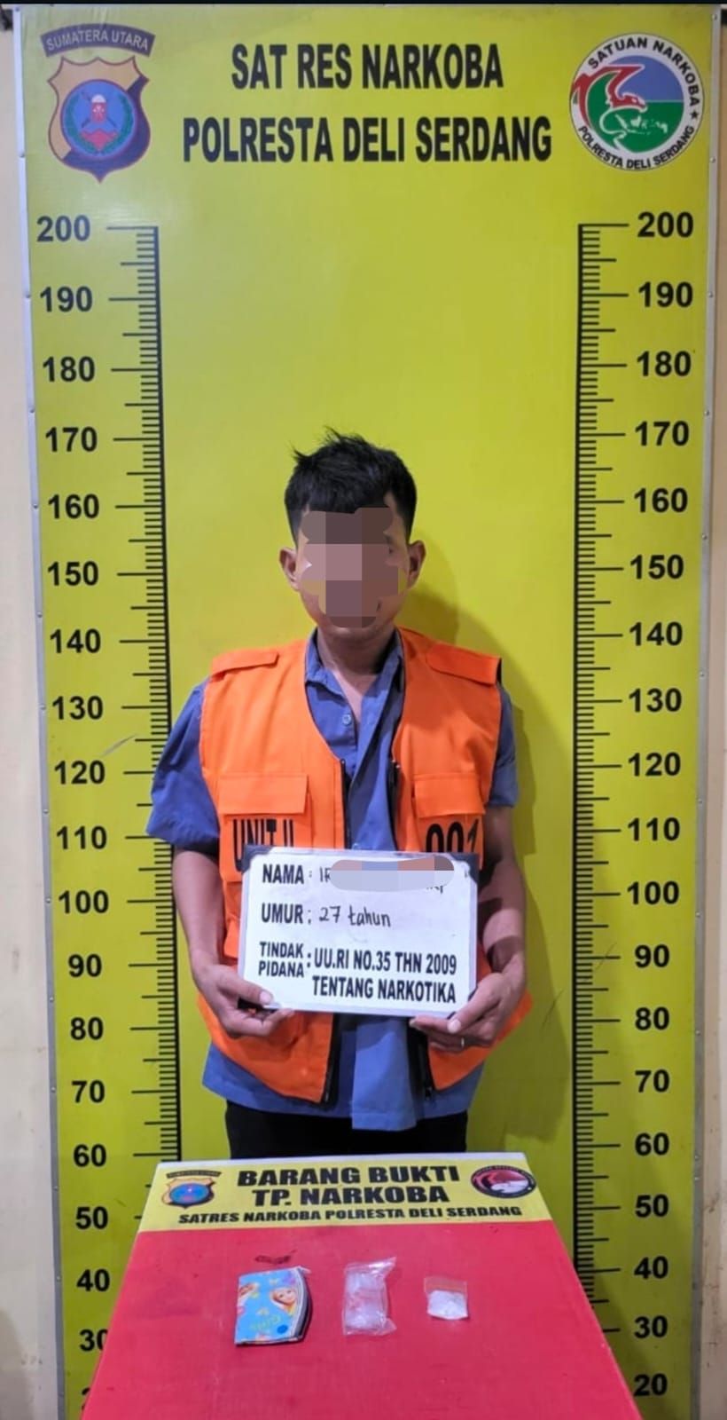 IH, Pengedar Narkoba di Deli Serdang Dibekuk Saat Coba Kabur Bawa Sabu 4,48 Gram