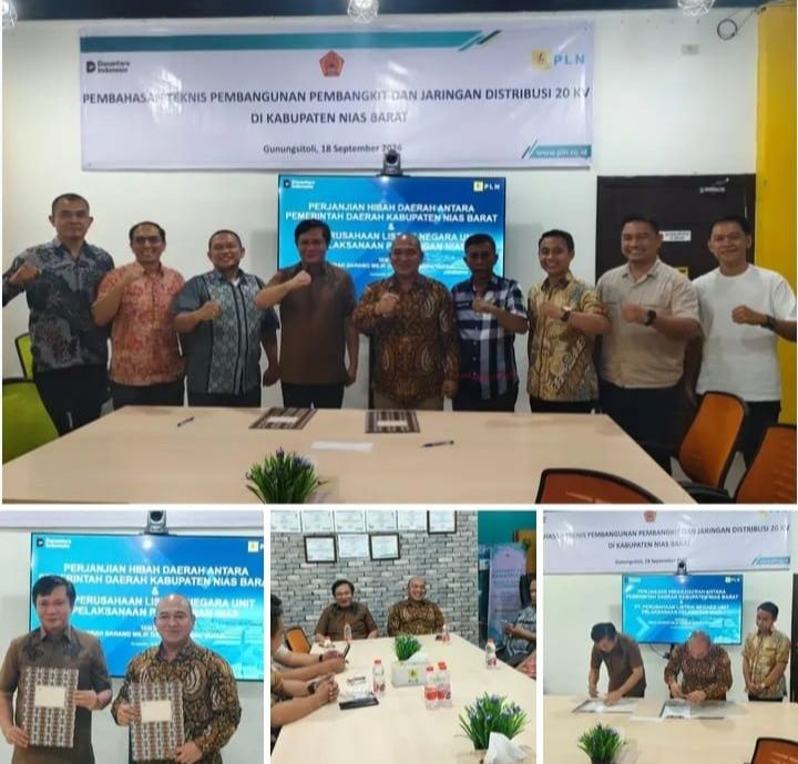 Bupati Nias Barat Tanda Tangani Hibah Tanah PLTD  Bersama Manager PLN UP3 Nias, Untuk Peningkatan Daya Listrik 10 MW