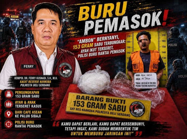 "AMBON" Bernyanyi, Kasus 153 Gram Sabu Terbongkar: Ayah Ikut Terseret, Polisi Buru Rantai Pemasok