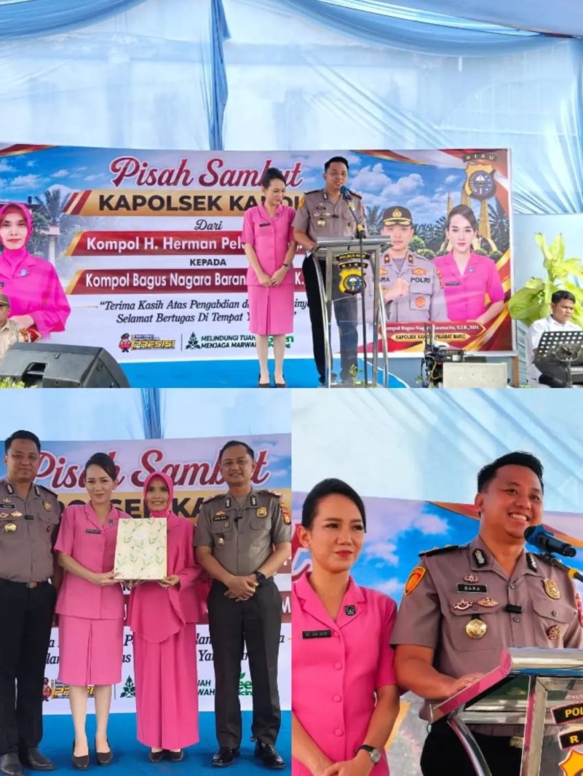Pisah Sambut Kapolsek Kandis, Kompol Bagus Tegaskan Komitmen Jaga Kamtibmas dan Cegah Karhutla
