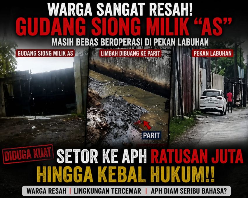 Diduga Gudang "Siong" Andre Sinaga Kebal Hukum!, Limbah Solar Cemari Parit Warga & Isu "Setoran" ke APH Mencuat