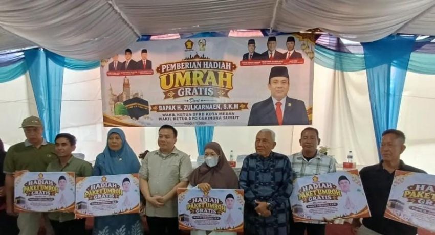 Zulkarnaen SKM Beri Umrah Gratis kepada Tujuh Warga Medan di HUT Prabowo