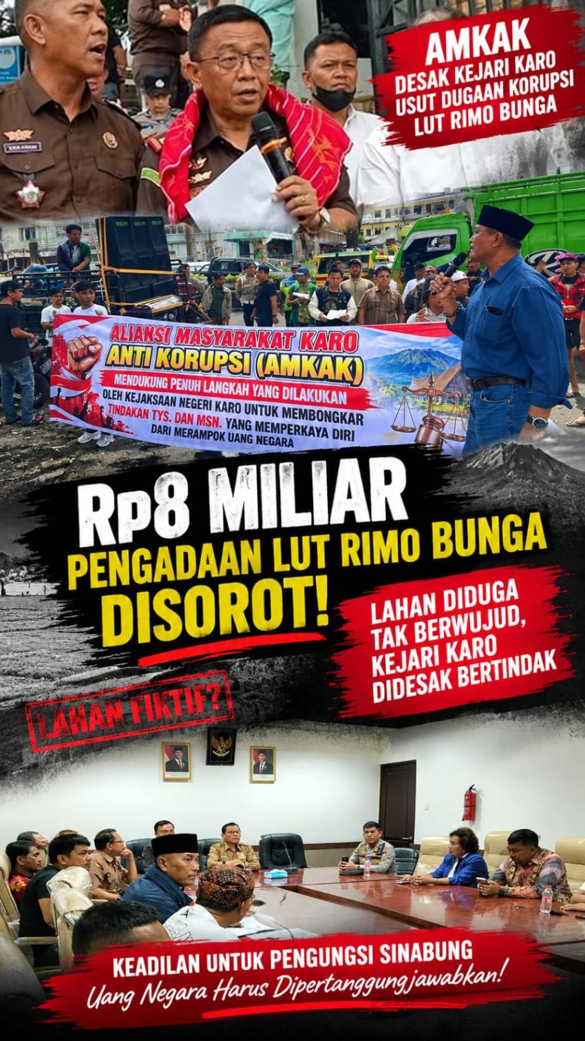 Misteri Rp8 Miliar Lahan Tani Pengungsi Sinabung di Desa Rimo Bunga, Siapa Penerbit SPM dan ke Mana Uang Dibayarkan?