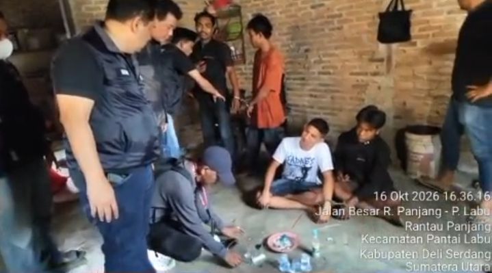 Grebek Rantau Panjang, Satresnarkoba Polresta Deli Serdang Bekuk 6 Orang Pengguna Narkoba