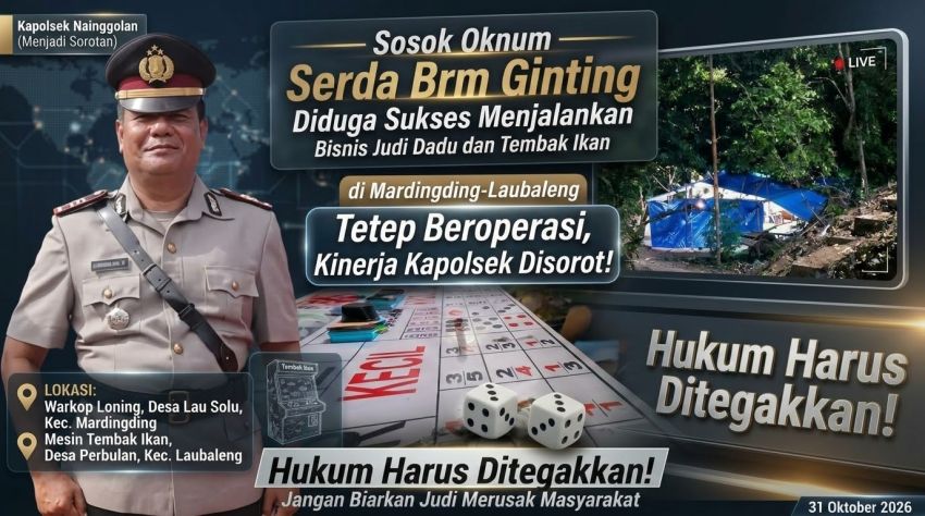Oknum Serda Brm Ginting Diduga Bekingi Perjudian di Mardingding-Laubaleng, Kinerja Kapolsek Disorot Tajam Warga