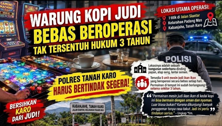 Diduga Tak Tersentuh Hukum Selama 3 Tahun, Warung Kopi di Kabanjahe Jadi Sarang Judi Tembak Ikan