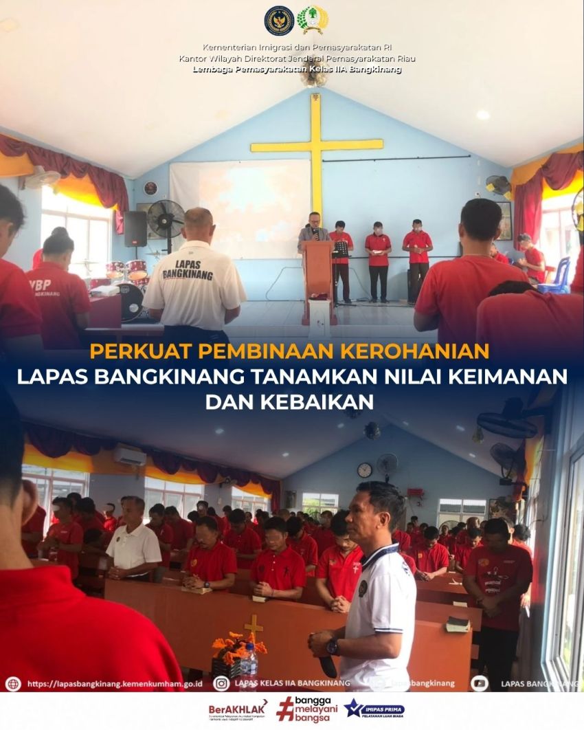 Perkuat Pembinaan Kerohaniaan, Lapas Bangkinang Tanamkan Nilai Keimanan dan Kebaikan