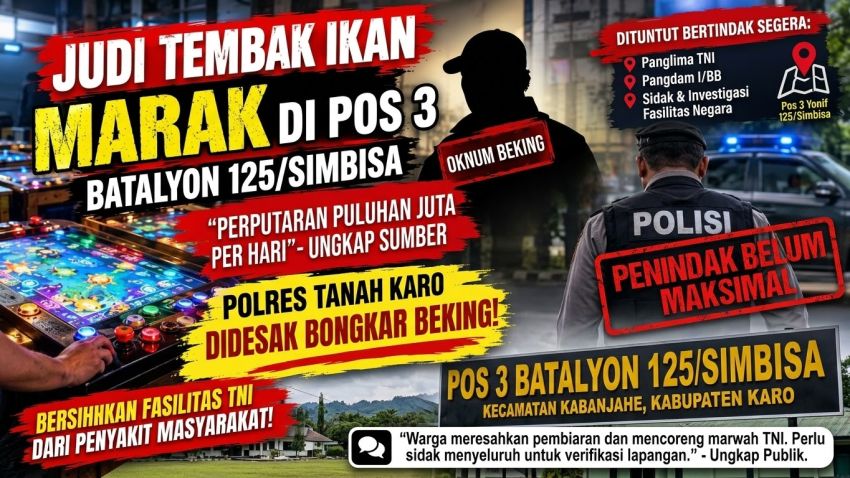 Diduga Judi Tembak Ikan Bebas Beroperasi di Kawasan Pos 3 Batalyon 125/Simbisa: Panglima TNI dan Pangdam I/BB Didesak Turun Tangan!
