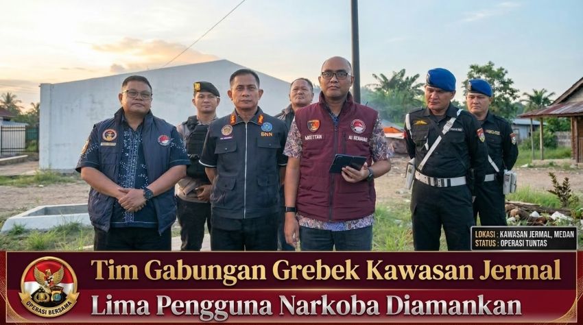 GEBRAKAN BESAR DI JERMAL! Polda Sumut, TNI, dan BNN Turun Bersama, Lima Orang Diamankan