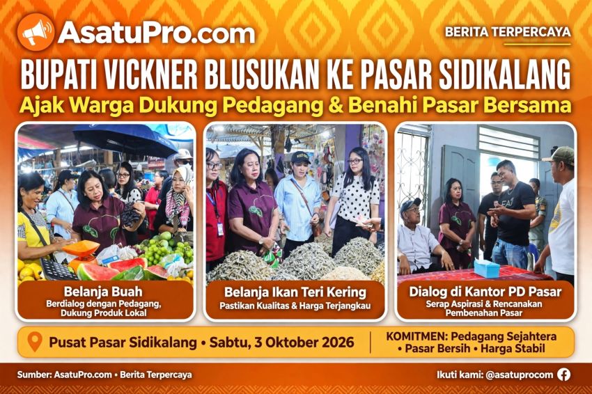 Blusukan ke Pasar Sidikalang, Bupati Vickner Ajak Warga Cintai Pasar Tradisional dan Benahi Pasar Bersama