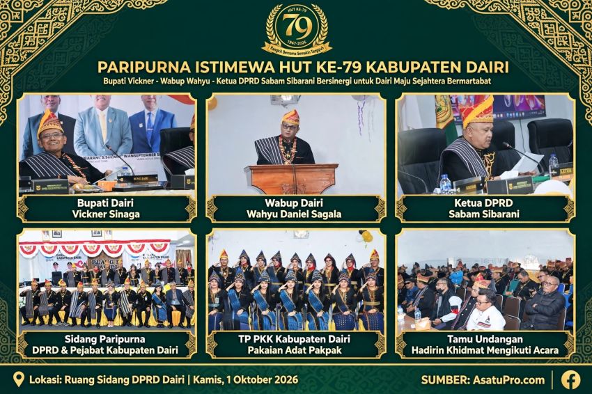 Paripurna Istimewa HUT ke-79 Dairi: Bupati Vickner Paparkan Capaian dan Harapan Dairi Maju, Sejahtera dan Bermartabat
